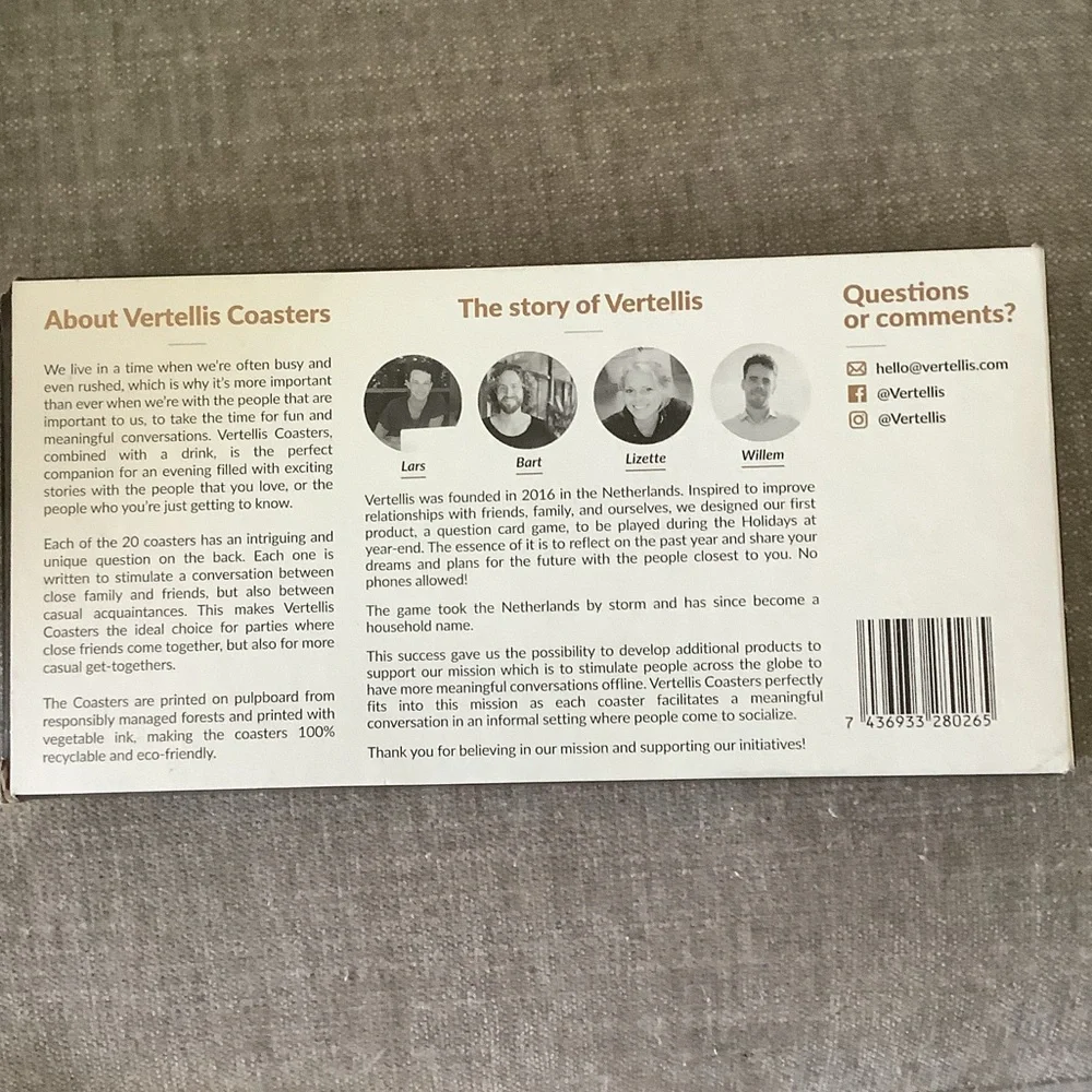 Vertellis Coasters, which are conversation starters  New in the box 🇺🇸